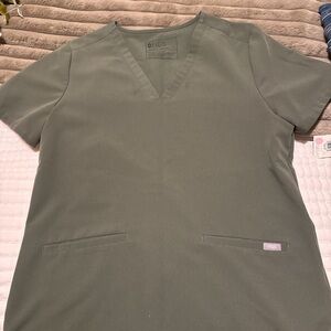 FIGS Sage Green V-Neck Scrub Top